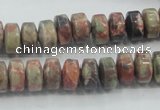 CRA07 15.5 inches 6*10mm rondelle natural rainforest agate beads