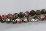 CRA100 15.5 inches 6mm faceted round rainforest agate gemstone beads