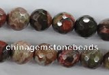 CRA103 15.5 inches 12mm faceted round rainforest agate gemstone beads