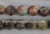 CRA104 15.5 inches 14mm faceted round rainforest agate gemstone beads