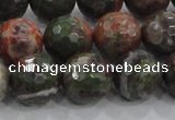 CRA105 15.5 inches 16mm faceted round rainforest agate beads