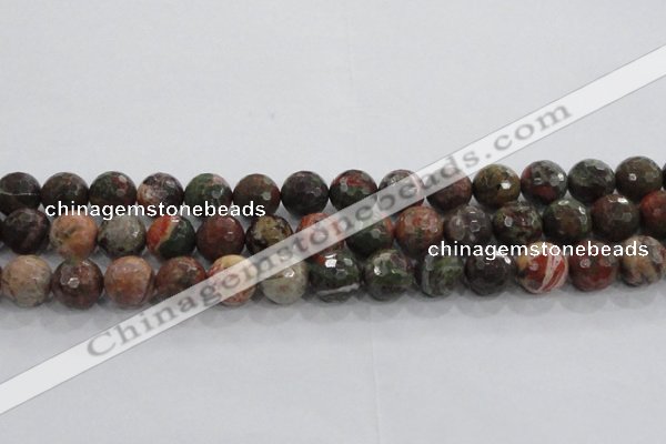 CRA105 15.5 inches 16mm faceted round rainforest agate beads