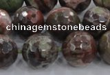 CRA106 15.5 inches 18mm faceted round rainforest agate beads