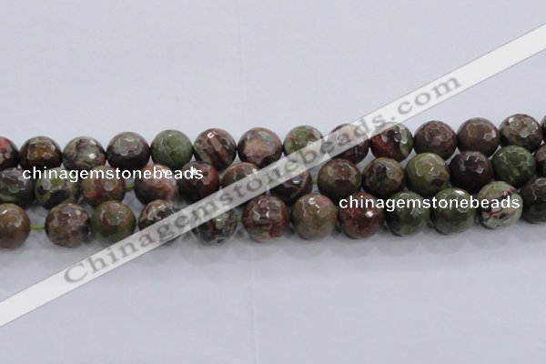 CRA106 15.5 inches 18mm faceted round rainforest agate beads