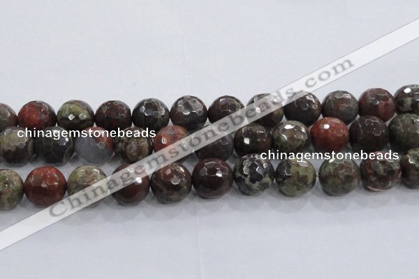 CRA107 15.5 inches 20mm faceted round rainforest agate beads