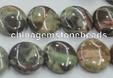 CRA11 15.5 inches 16mm flat round natural rainforest agate beads