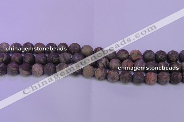 CRA121 15.5 inches 6mm round matte rainforest agate beads