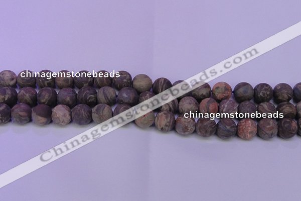 CRA125 15.5 inches 14mm round matte rainforest agate beads