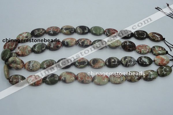 CRA15 15.5 inches 13*18mm oval natural rainforest agate beads