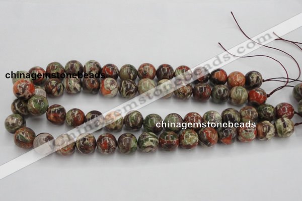 CRA153 15.5 inches 14mm round rainforest agate beads wholesale