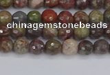 CRA160 15.5 inches 4mm faceted round rainforest agate beads