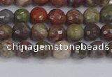 CRA161 15.5 inches 6mm faceted round rainforest agate beads