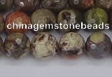 CRA162 15.5 inches 8mm faceted round rainforest agate beads