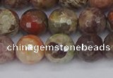 CRA163 15.5 inches 10mm faceted round rainforest agate beads