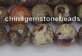 CRA164 15.5 inches 12mm faceted round rainforest agate beads