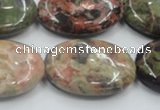 CRA17 15.5 inches 22*30mm oval natural rainforest agate beads