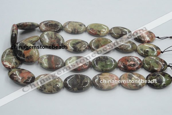 CRA17 15.5 inches 22*30mm oval natural rainforest agate beads