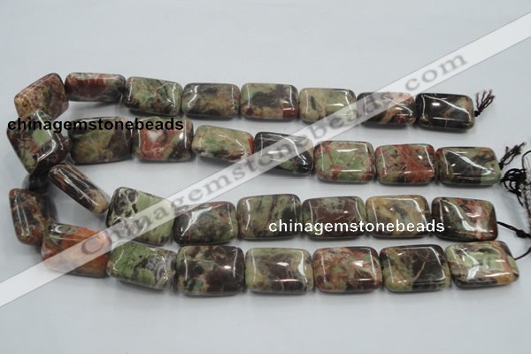 CRA22 15.5 inches 18*25mm rectangle natural rainforest agate beads