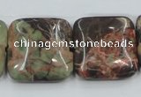 CRA23 15.5 inches 25*25mm square natural rainforest agate beads