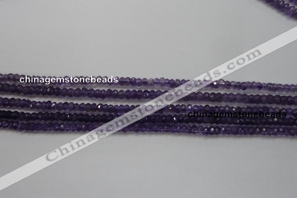 CRB101 15.5 inches 2.5*4mm faceted rondelle amethyst beads