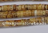 CRB1015 15.5 inches 2*4mm heishi picture jasper beads wholesale