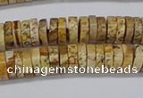 CRB1017 15.5 inches 2*6mm heishi picture jasper beads wholesale