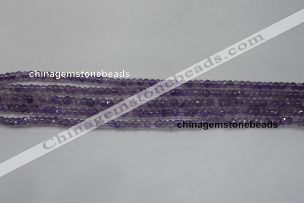 CRB102 15.5 inches 2.5*4mm faceted rondelle amethyst beads