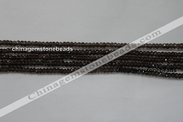 CRB103 15.5 inches 2.5*4mm faceted rondelle smoky quartz beads