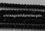 CRB104 15.5 inches 2.5*4mm faceted rondelle black agate beads