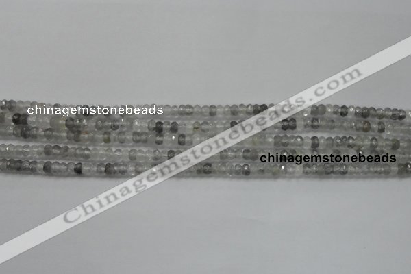 CRB105 15.5 inches 2.5*4mm faceted rondelle cloudy quartz beads