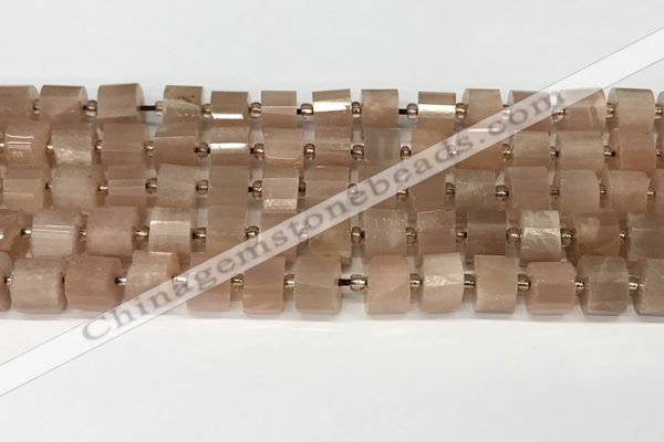 CRB1059 15.5 inches 7*9mm - 8*10mm faceted tyre moonstone beads