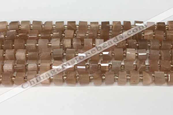 CRB1061 15.5 inches 5*8mm - 6*8mm faceted tyre moonstone beads