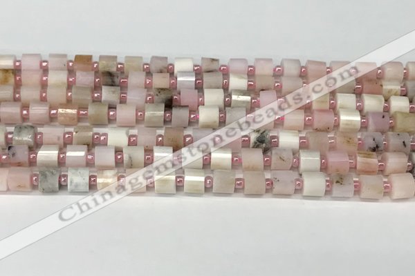 CRB1064 15.5 inches 4*6mm - 5*6mm faceted tyre natural pink opal beads