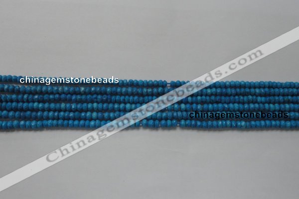 CRB107 15.5 inches 2.5*4mm faceted rondelle dyed turquoise beads