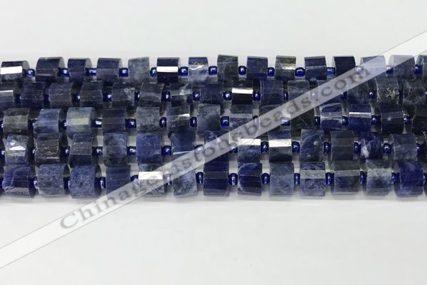 CRB1074 15.5 inches 7*9mm - 8*10mm faceted tyre sodalite beads