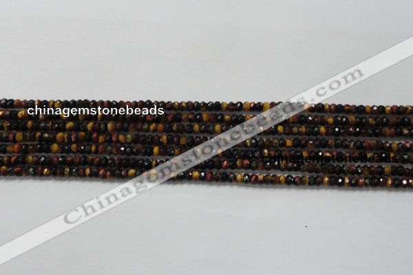 CRB108 15.5 inches 2.5*4mm faceted rondelle red & yellow tiger eye beads