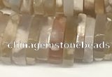 CRB1081 15.5 inches 5*20mm - 6*22mm faceted heishi sakura agate beads