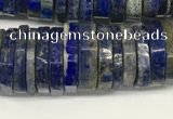 CRB1085 15.5 inches 5*20mm - 6*22mm faceted heishi lapis lazuli beads