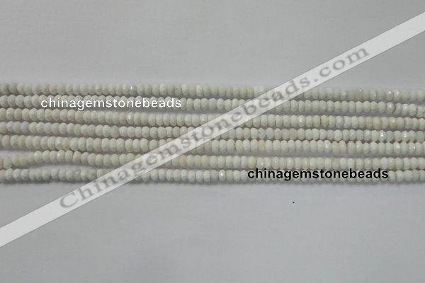 CRB109 15.5 inches 2.5*4mm faceted rondelle white agate beads