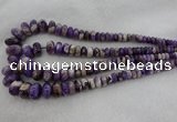 CRB1102 15.5 inches 5*8mm - 9*18mm rondelle dogtooth amethyst beads