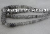 CRB1104 15.5 inches 5*8mm - 9*18mm rondelle cloudy quartz beads