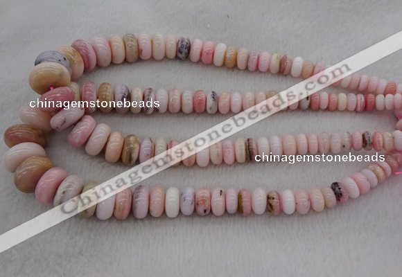 CRB1106 15.5 inches 5*8mm - 9*18mm rondelle pink opal beads