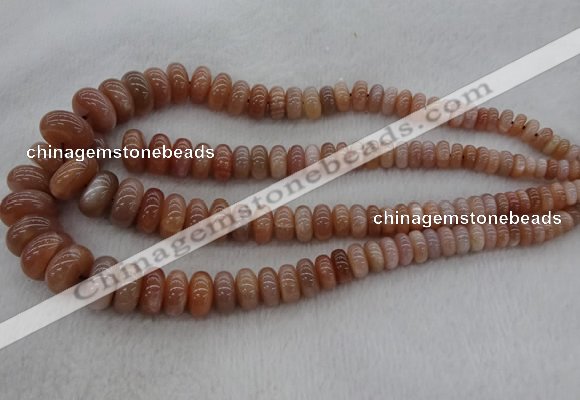 CRB1111 15.5 inches 5*8mm - 9*18mm rondelle moonstone beads