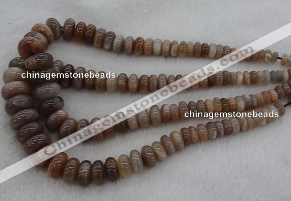 CRB1112 15.5 inches 5*8mm - 9*18mm rondelle moonstone beads