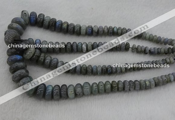 CRB1114 15.5 inches 5*8mm - 9*18mm rondelle labradorite beads