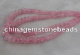 CRB1120 15.5 inches 5*8mm - 9*18mm faceted rondelle rose quartz beads