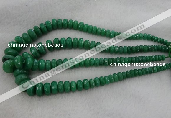 CRB1127 15.5 inches 5*8mm - 9*18mm faceted rondelle green aventurine beads