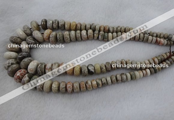 CRB1129 15.5 inch 5*8mm - 9*18mm faceted rondelle chrysanthemum agate beads