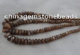 CRB1132 15.5 inches 5*8mm - 9*18mm faceted rondelle moonstone beads