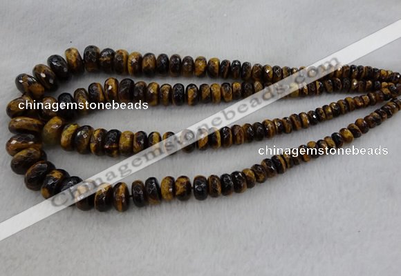 CRB1135 15.5 inches 5*8mm - 9*18mm faceted rondelle tiger eye beads